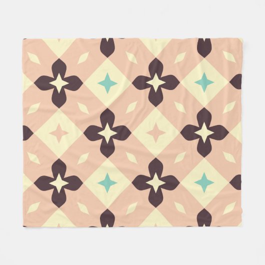 Seamless geometric floral  pattern fleece deken (Voorkant (Horizontaal))