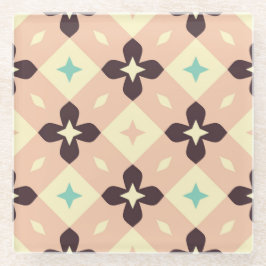 Seamless geometric floral  pattern glazen onderzetter