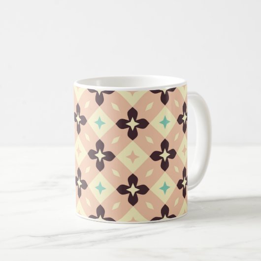 Seamless geometric floral  pattern koffiemok (Voorkant rechts)