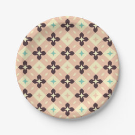 Seamless geometric floral  pattern papieren bordje