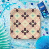 Seamless geometric floral  pattern papieren bordje (Feest)