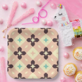 Seamless geometric floral  pattern papieren bordje (Feest)