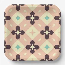 Seamless geometric floral  pattern papieren bordje