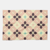 Seamless geometric floral  pattern theedoek (Horizontaal)
