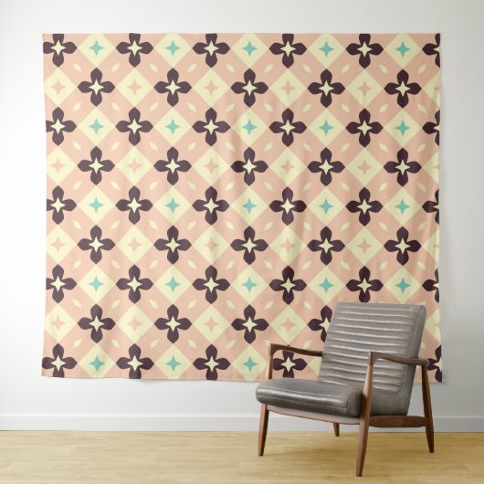 Seamless geometric floral pattern wandkleed (In Situ (horizontaal))