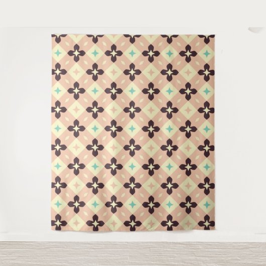 Seamless geometric floral pattern wandkleed (Voorkant)