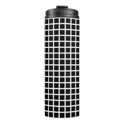 Seamless geometric pattern. Black square on white  Thermosbeker (Voorkant)