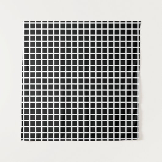 Seamless geometric pattern. Black square on white Wandkleed (Voorkant)