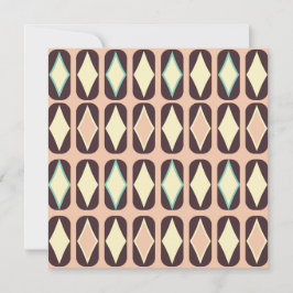 Seamless geometric pattern in dark brown leaf  bedankkaart