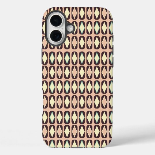 Seamless geometric pattern in dark brown leaf  Case-Mate iPhone case (Achterkant)
