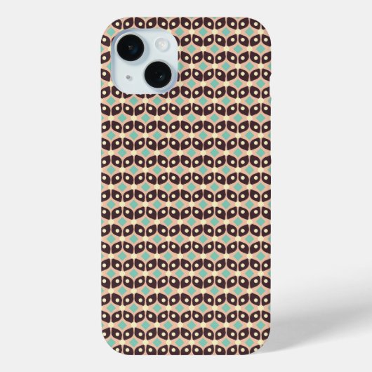 Seamless geometric pattern in dark brown leaf  Case-Mate iPhone case (Achterkant)