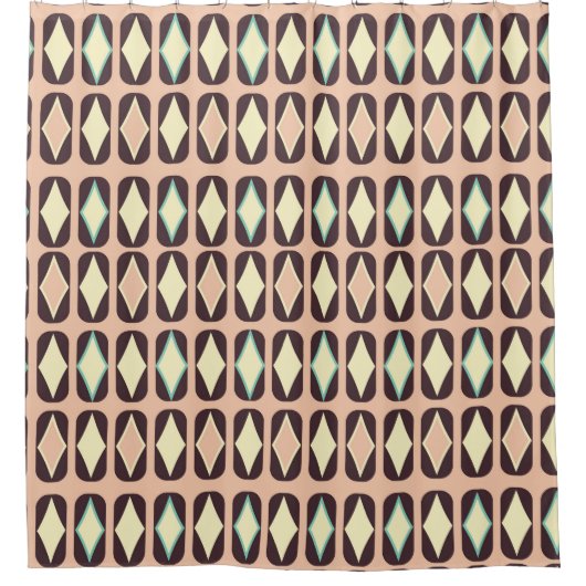 Seamless geometric pattern in dark brown leaf  douchegordijn (Voorkant)