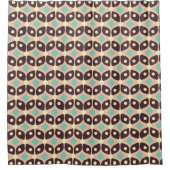Seamless geometric pattern in dark brown leaf  douchegordijn (Voorkant)