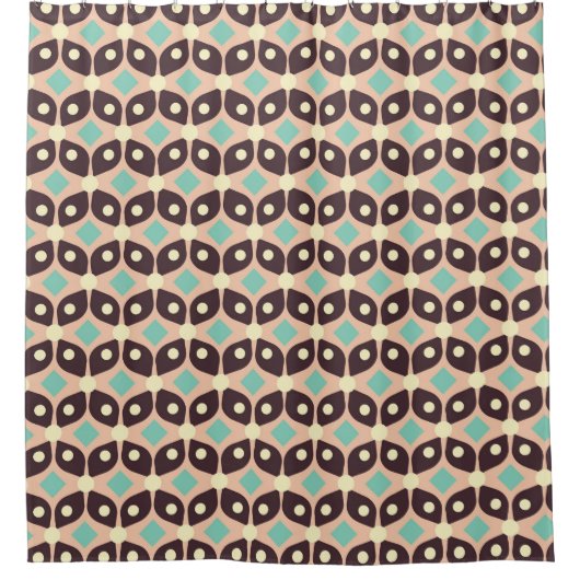 Seamless geometric pattern in dark brown leaf  douchegordijn (Voorkant)