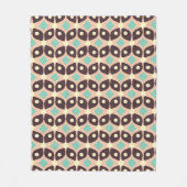 Seamless geometric pattern in dark brown leaf  fleece deken (Voorkant)