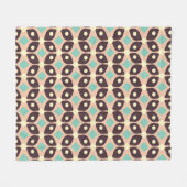 Seamless geometric pattern in dark brown leaf  fleece deken (Voorkant (Horizontaal))