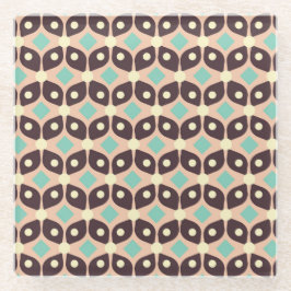 Seamless geometric pattern in dark brown leaf  glazen onderzetter