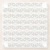 Seamless geometric pattern in dark brown leaf  glazen onderzetter (Achterkant)