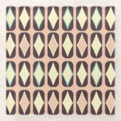 Seamless geometric pattern in dark brown leaf  glazen onderzetter (Voorkant)