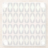 Seamless geometric pattern in dark brown leaf  glazen onderzetter (Achterkant)