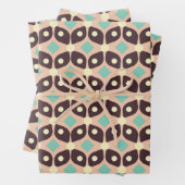 Seamless geometric pattern in dark brown leaf inpakpapier vel (In situ)