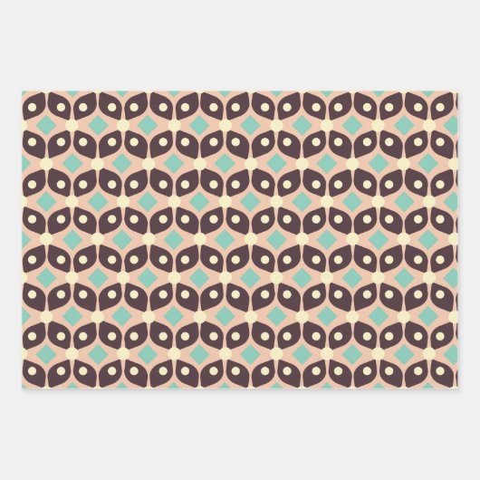 Seamless geometric pattern in dark brown leaf inpakpapier vel (Voorkant)