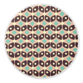 Seamless geometric pattern in dark brown leaf  keramische knop (Voorkant)