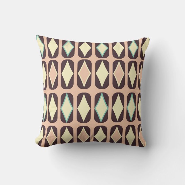 Seamless geometric pattern in dark brown leaf  kussen (Voorkant)