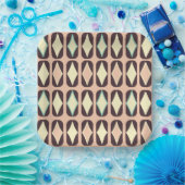 Seamless geometric pattern in dark brown leaf  papieren bordje (Feest)