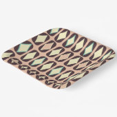Seamless geometric pattern in dark brown leaf  papieren bordje (Gebogen)