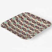 Seamless geometric pattern in dark brown leaf  papieren bordje (Gebogen)