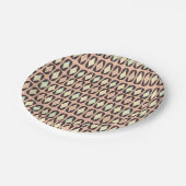 Seamless geometric pattern in dark brown leaf  papieren bordje (Gekanteld)