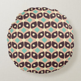 Seamless geometric pattern in dark brown leaf  rond kussen