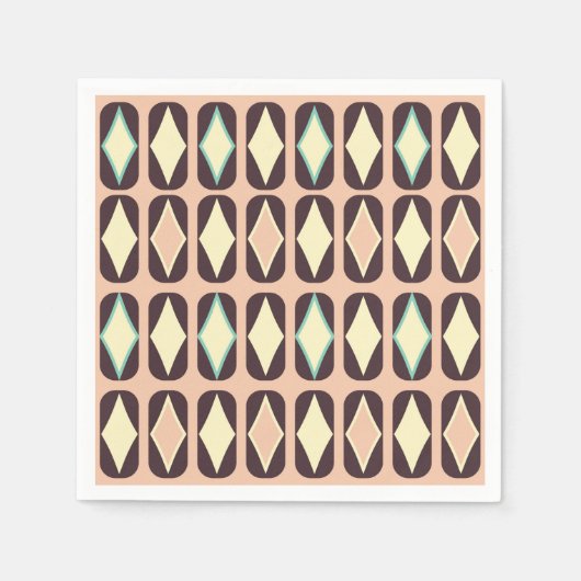 Seamless geometric pattern in dark brown leaf  servet (Voorkant)