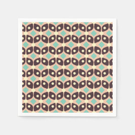 Seamless geometric pattern in dark brown leaf  servet