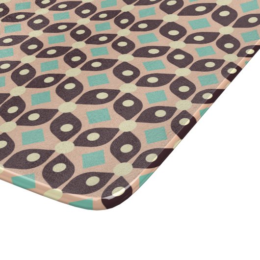 Seamless geometric pattern in dark brown leaf  snijplank (Hoek)