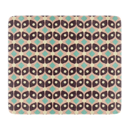 Seamless geometric pattern in dark brown leaf  snijplank (Voorkant)