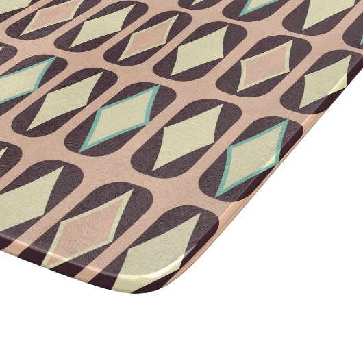 Seamless geometric pattern in dark brown leaf  snijplank (Hoek)