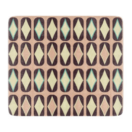 Seamless geometric pattern in dark brown leaf  snijplank