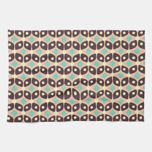 Seamless geometric pattern in dark brown leaf  theedoek (Horizontaal)