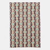 Seamless geometric pattern in dark brown leaf  theedoek (Verticaal)