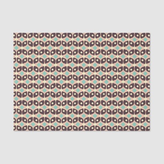 Seamless geometric pattern in dark brown leaf  tissuepapier (Voorkant)