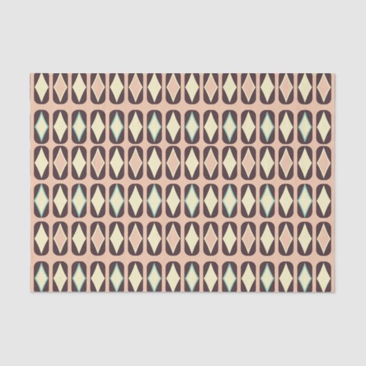 Seamless geometric pattern in dark brown leaf  tissuepapier (Voorkant)