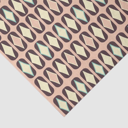 Seamless geometric pattern in dark brown leaf  tissuepapier (Detail)