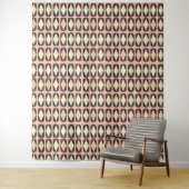 Seamless geometric pattern in dark brown leaf wandkleed (In situ)