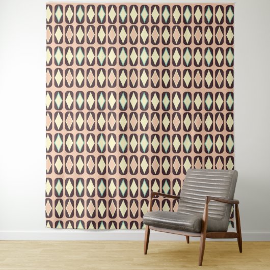 Seamless geometric pattern in dark brown leaf  wandkleed (In situ)