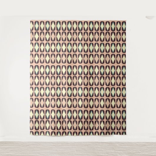 Seamless geometric pattern in dark brown leaf  wandkleed (Voorkant)