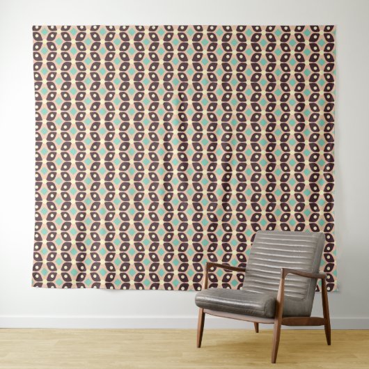Seamless geometric pattern in dark brown leaf  wandkleed (In Situ (horizontaal))