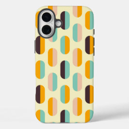 Seamless geometric pattern in retro vibes iPhone 16 plus hoesje