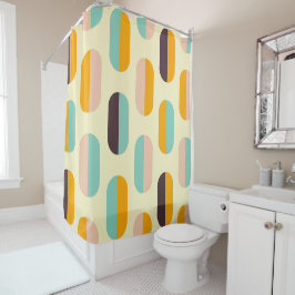 Seamless geometric pattern in retro vibes douchegordijn